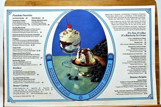 Rare 1973 Howard Johnsons Blueberry Sundae & Shortcake Ny Area Placemat