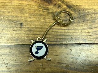 1960s St.  Louis Blues Gold Plated Keychain Nhl Hockey Sticks Rare