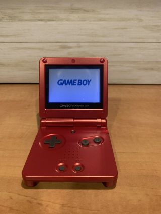 Rare Nintendo Gameboy Advance Sp Ags - 001 Flame Red Console Only