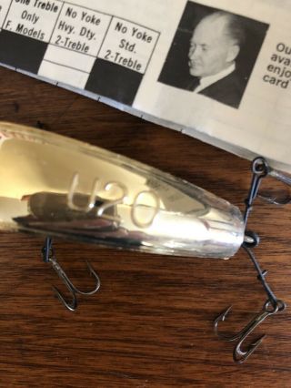 Vintage Helin ' s Fly - Rod Flatfish U20 GPL - Gold Lure - with Paperwork - NOS 3