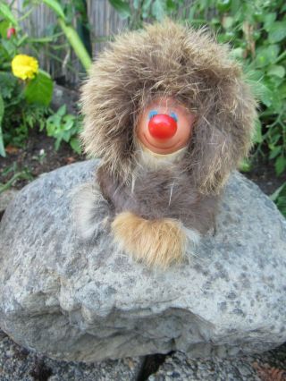 Vintage Big Nose Rubber Face Furry Body Doll Troll Carnival Prize Rushton