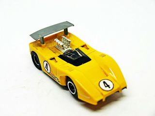 Vintage Tyco Pro Mclaren M8f Yellow 4 Rare Ho Slot - Car W/gray Wing