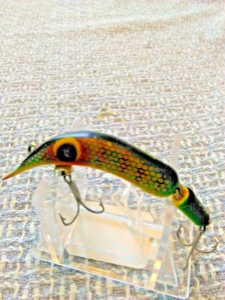 Old Lure Vintage Double Jointed Beno Lure Green Scale And Yellow.