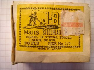 Vintage J - B M311s Steelhead Fish Hooks Made In Japan Nib Os