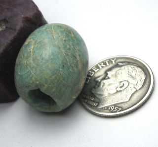 Rare Magnificent Large Ancient " Amazonite " Oval Bead 16mm X 19mm