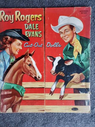 Vintage 1953 Roy Rogers Dale Evens Cut Out Dolls Paper Dolls Trigger
