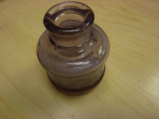 Vintage/antique Watermans Purple Glass Round Ink Bottle