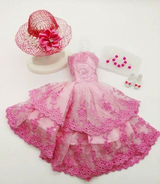 Barbie Fashion Pink On Pink Embroidered Party Dress Special Offer,  More