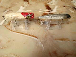 2 - Vintage South Bend Bass - O - Oreno & Pflueger Palomine Wooden Lures Made In Usa