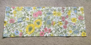 Vintage Cannon Royal Family Floral Valance Curtain Yellow Blue Green Pink