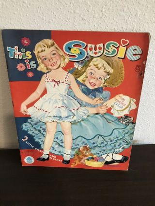 Vintage 1962 Merill This Is Susie - Here Is Jo Ann Paper Dolls Uncut Ends Oct 15
