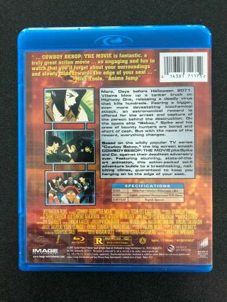 Cowboy Bebop: The Movie (Blu - ray Disc) Out Of Print - RARE Hard to Find 2