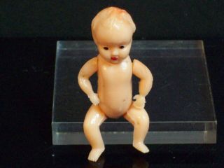 Vintage Dollhouse Little Baby Doll Hard Plastic Movable Arms Legs Old Hong Kong