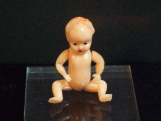 Vintage Dollhouse Little Baby Doll Hard Plastic Movable Arms Legs Old Hong Kong 2