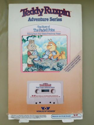 Teddy Ruxpin The Story Of The Faded Fobs Vintage Book & Tape Cassette Set 1985