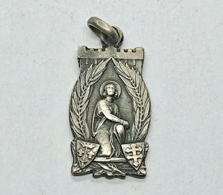 † Saint Joan Of Arc Antique Silver Medal †