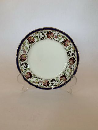 Antique Aynsley England bone china 7” Plate Antique Cobalt Trim Floral 2