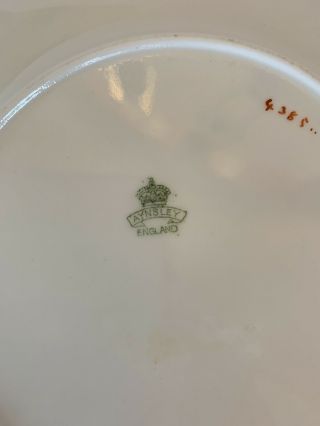Antique Aynsley England bone china 7” Plate Antique Cobalt Trim Floral 3