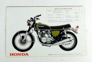 Vintage 1971 Honda CB 500 Four Sales Brochure Poster Literature EXC 3