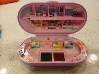 1992 Vintage Polly Pocket Stampin’ School Playset Purple Compact No Figures