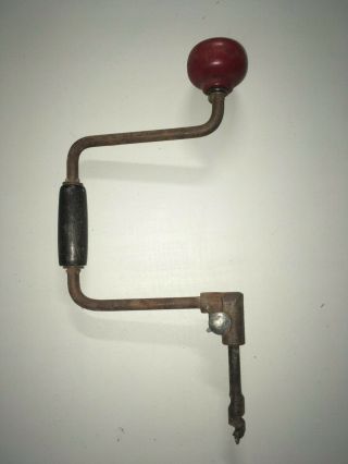 Antique Hand Drill Auger Bit Brace • Rare Vintage Tools ☆ Wood Hand Tool