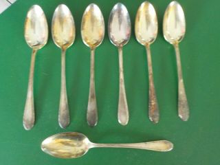 Vtg Soup Spoons Holmes And Edwards Inlaid Is May Queen Silver Plate (sm)