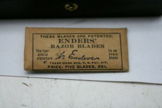 Antique Vintage Enders Dollar Razor Set With Blades 5 In Package D1