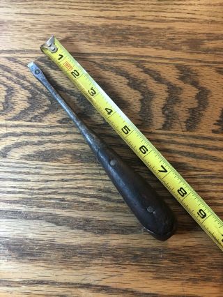 Antique 1900s Screwdriver,  Flathead Wood/wooden Handle,  Marked 4