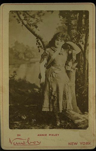 Rare Vintage Theatrical Vaudeville Actress: Annie Pixley Cabinet Card By Newsboy