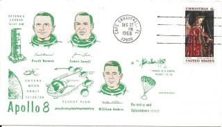Rare Apollo 8 Re - Entry & Splashdown 12/27/68,  Bill Anders,  Borman,  Jim Lovell