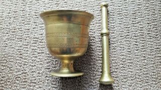 Solid Brass Mortar & Pestle - Very Heavy Authentic Vintage - Spice Herb Grinder