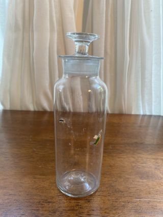 Antique Apothecary Medicine Bottle/jar W/ Glass Stopper