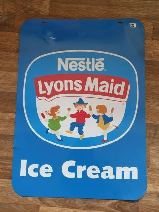 Rare Vintage Metal Nestlé Lyons Maid Ice Cream Shop Advertising Sign 3