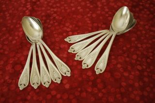Old Colony 1847 Rogers Bros.  Silverplate 10 Teaspoons 5 7/8 " Incl.  5 Mono C
