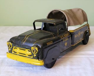 Marx LUMAR Toys Chevrolet Cab U.  S.  ARMY 5TH DIV.  TROOP TRUCK 50 ' s V RARE 2