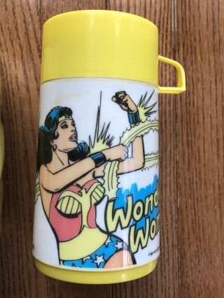 Rare 1977 Vinyl Wonder Woman Lunch Box with Thermos from TV Show/Comic Strip 2