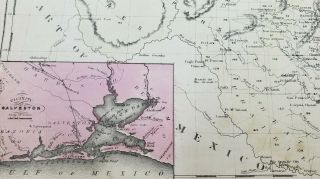 Texas Galveston Hand Colored Map McNally ' s System Geography 1866 Book Plate Page 2