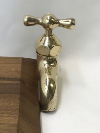 Antique Vtg Solid Brass Crane Faucet Spigot Outdoor ? Plumbing Water Pitcher Tap 3