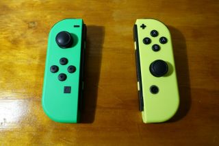 Neon Green And Neon Yellow Nintendo Switch Joycons (from Mario Party) Very Rare