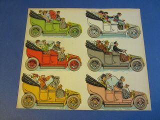Old C.  1910 Antique - French Game Print - Automobiles