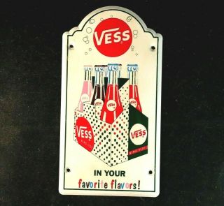 Vintage Vess In Your Favorite Flavors Door Push Pull Rare Old Advertising Sign