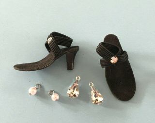 Vintage Ginny Family Jill Doll Shoes,  Jewelry Little Miss Revlon Toni Coty Girl