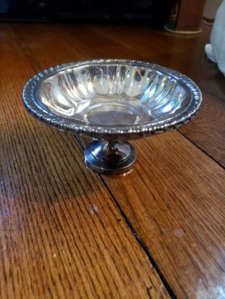 1970s Vintage Oneida Silversmiths Silver Plated 6 " Candy Dish Pedestal