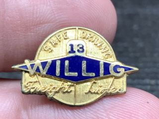 Willig Freight Lines 1/20 10k Gold Vintage Rare 13 Years Of Service Award Pin.