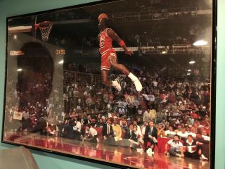 Rare Michael Jordan Bulls 1992 Vintage Nike Nba Poster Slam Dunk Contest