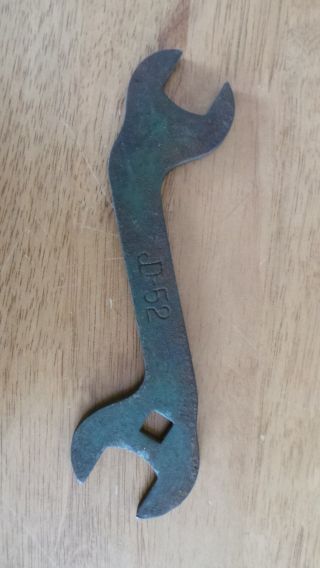 Antique John Deere Wrench Open End Signed Jd 52 8 Inches Long