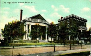 Antique Postcard Winston - Salem North Carolina " City High School "
