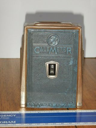 Antique Leather Cale Meter Coin Bank - Zell Products Company