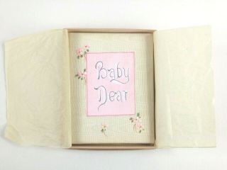 Antique Baby Book Album 1929 Pink/ivory Partially Inscribed Box
