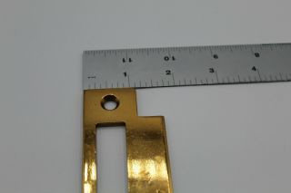 VTG Antique Brass Entry Door Mortise Strike Plate Double Hardware 3